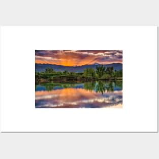 Sunset Sawhill Ponds Paintbrush Posters and Art